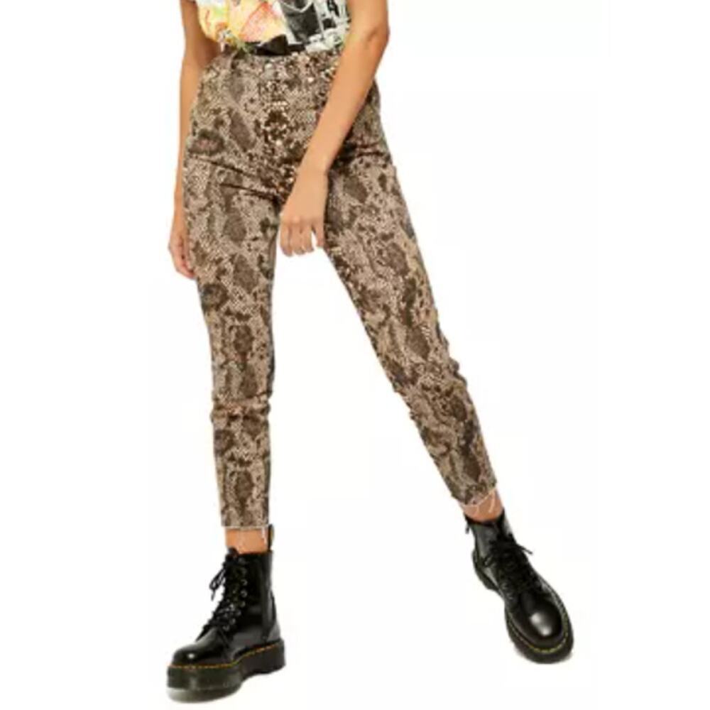 Free People Raw High Rise Printed Jeggings 27